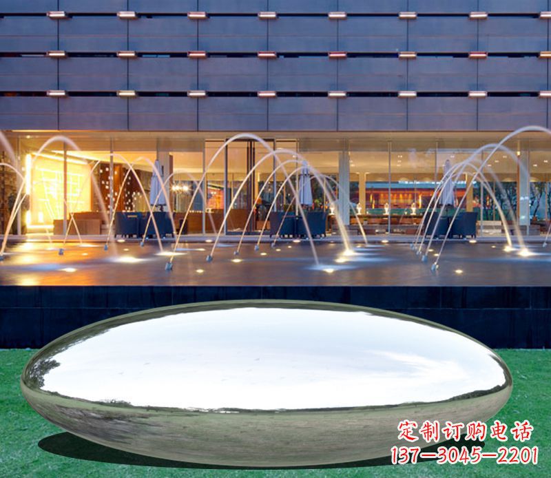 甘肃不锈钢镜面鹅卵石雕塑