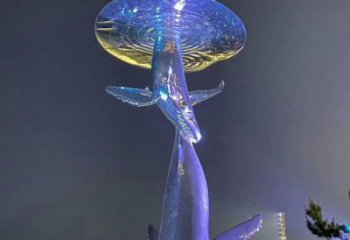 甘肃不锈钢鲸鱼雕塑——传承着海洋的精灵魅力