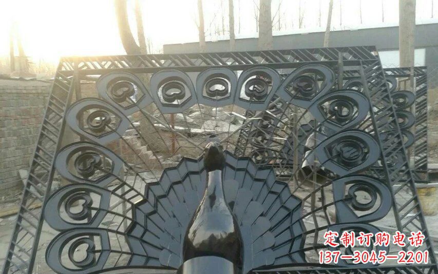 甘肃不锈钢孔雀开屏景观雕塑