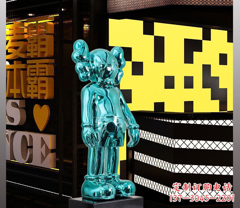 甘肃不锈钢蓝色机器人雕塑引领未来的艺术品