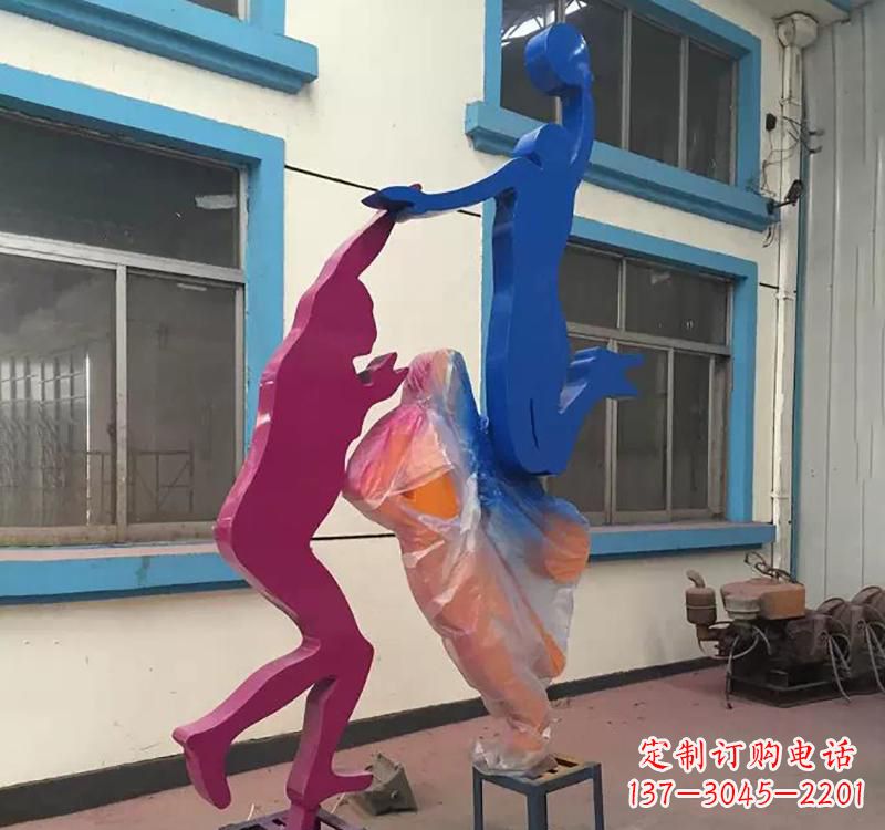 甘肃不锈钢篮球运动员雕塑纪念篮球运动传奇