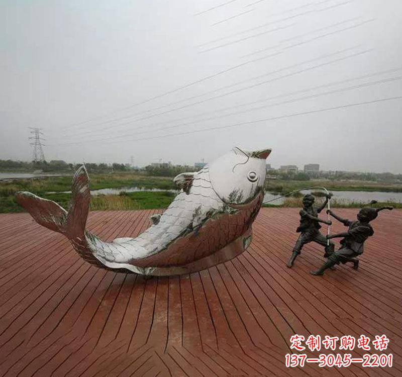 甘肃不锈钢鲤鱼雕塑传承中国文化