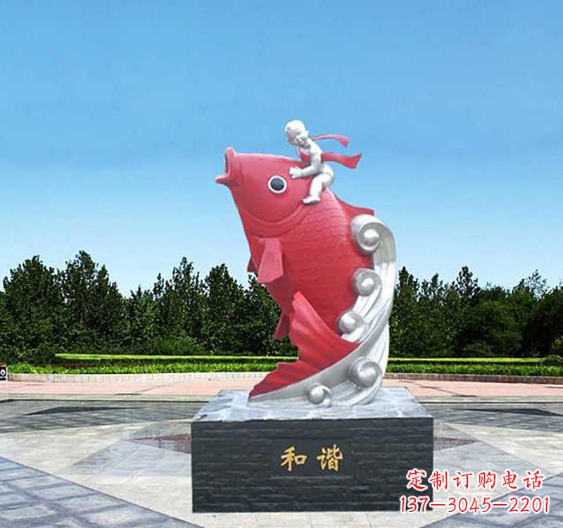 甘肃不锈钢鲤鱼雕塑精美绝伦