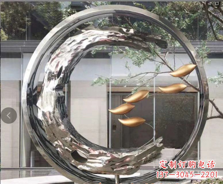 甘肃不锈钢鲤鱼跃龙门——一座精美的雕塑