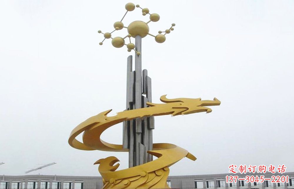 甘肃龙雕塑——点缀不锈钢城市景观