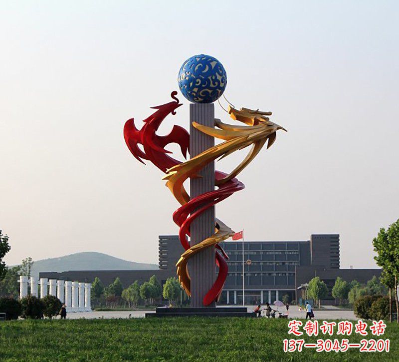 甘肃不锈钢龙凤雕塑神秘而又神奇