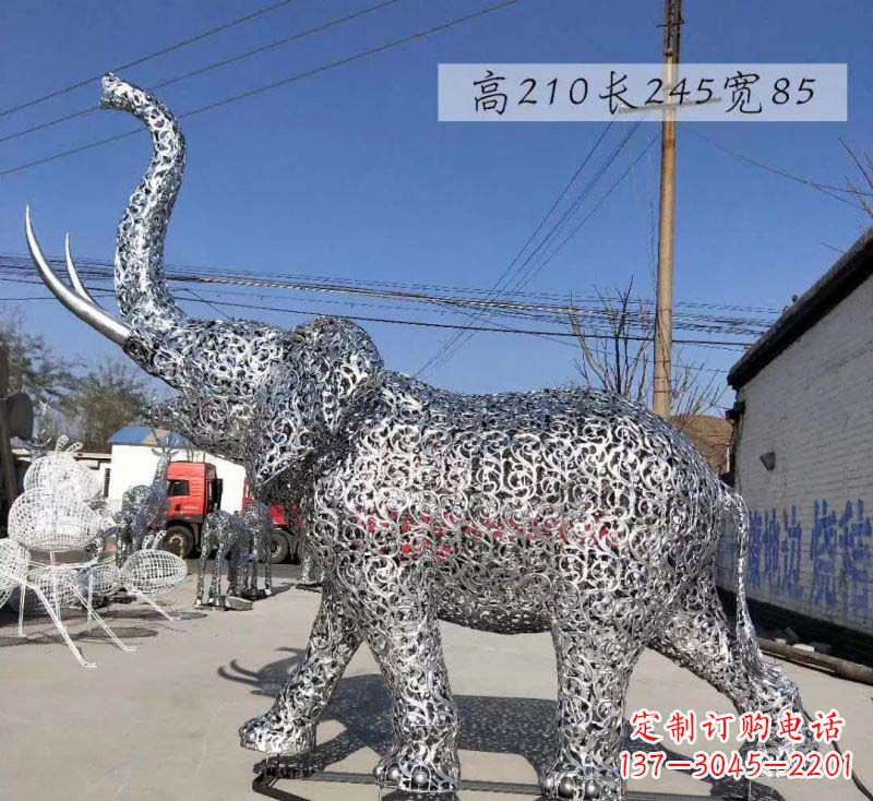 甘肃不锈钢镂空大象雕塑精美绝伦的艺术品