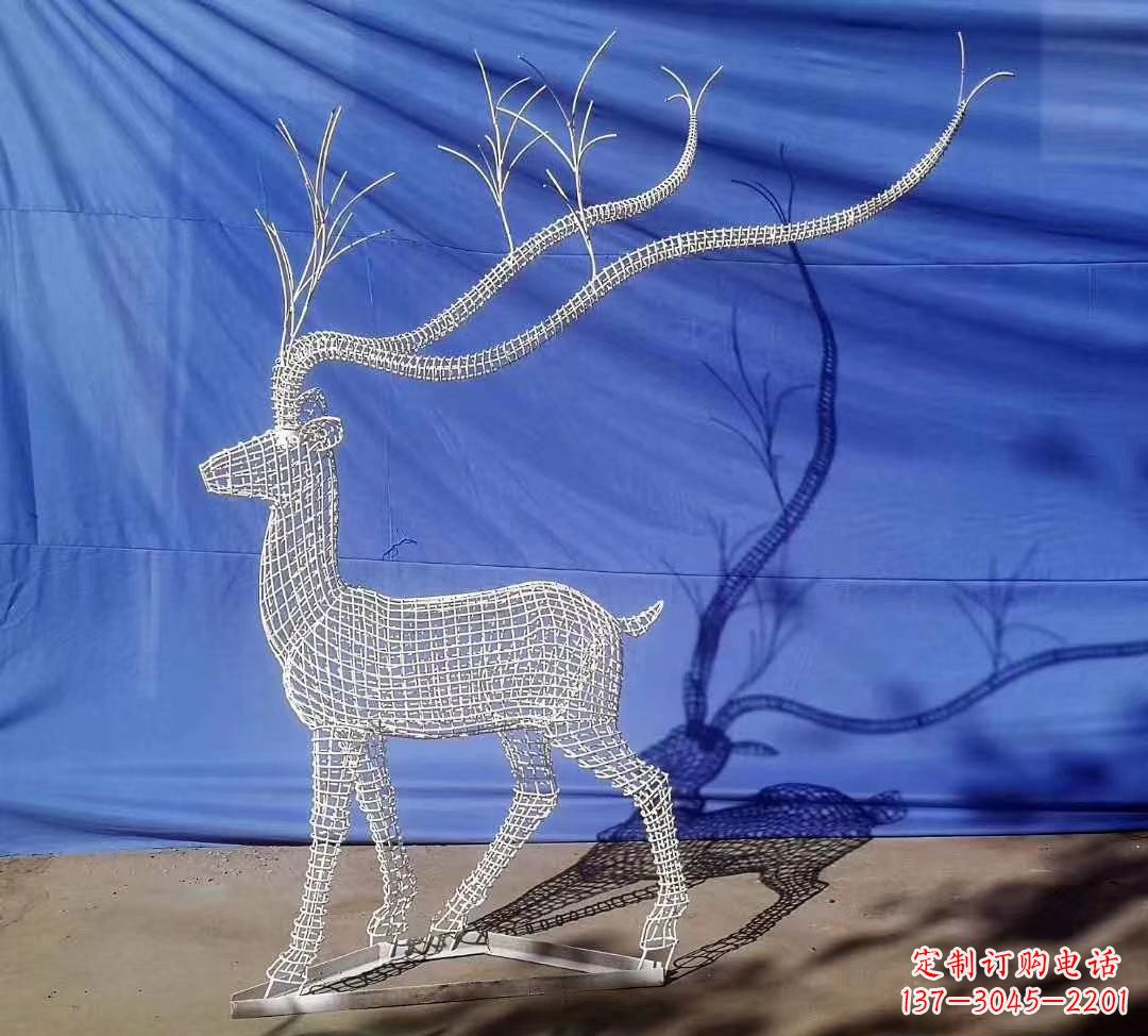 甘肃不锈钢麋鹿雕塑精美的景观装饰品