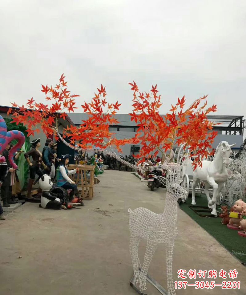 甘肃不锈钢麋鹿雕塑精美的艺术品
