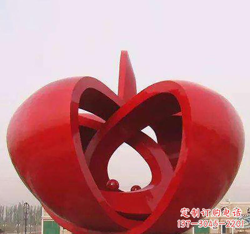 甘肃不锈钢镂空苹果雕塑精致美观的艺术品