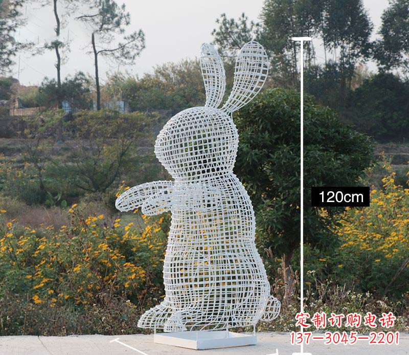 甘肃精致的不锈钢镂空兔子雕塑
