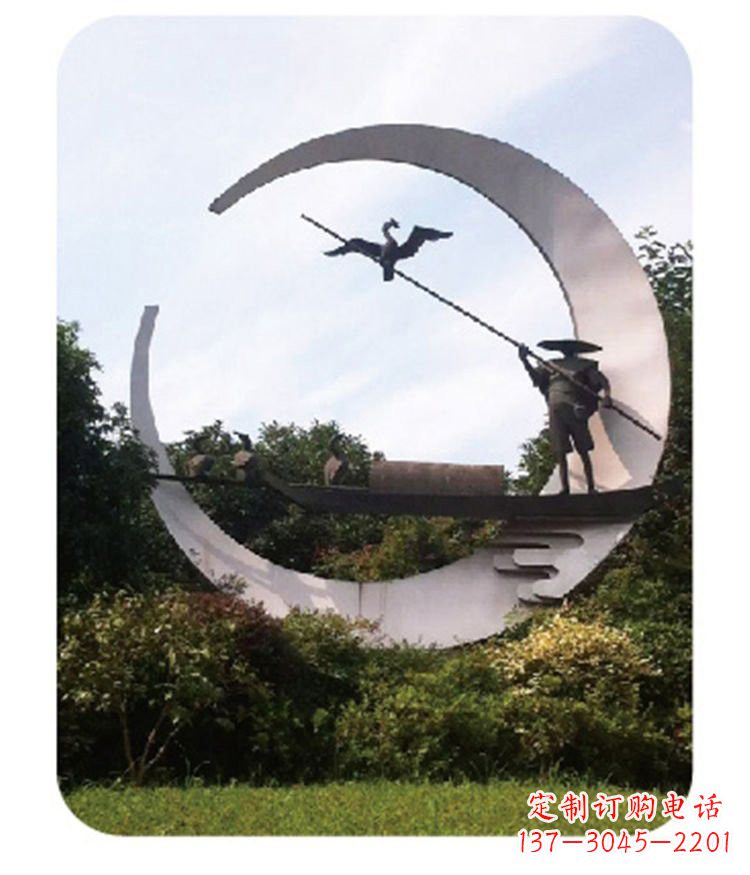 甘肃不锈钢鸬鹚雕塑