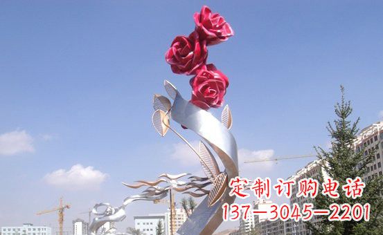 甘肃不锈钢玫瑰雕塑精致的艺术之美