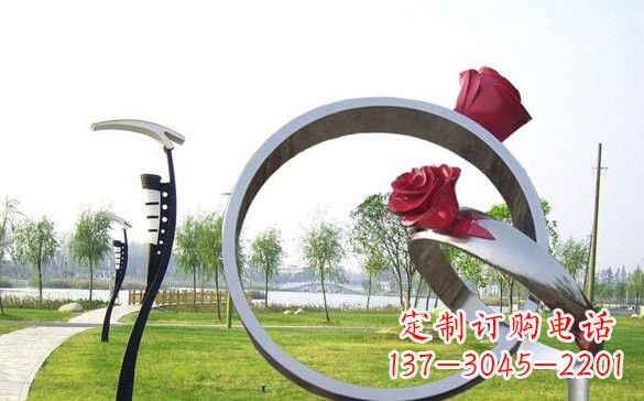 甘肃不锈钢玫瑰花戒指精致雕塑之美