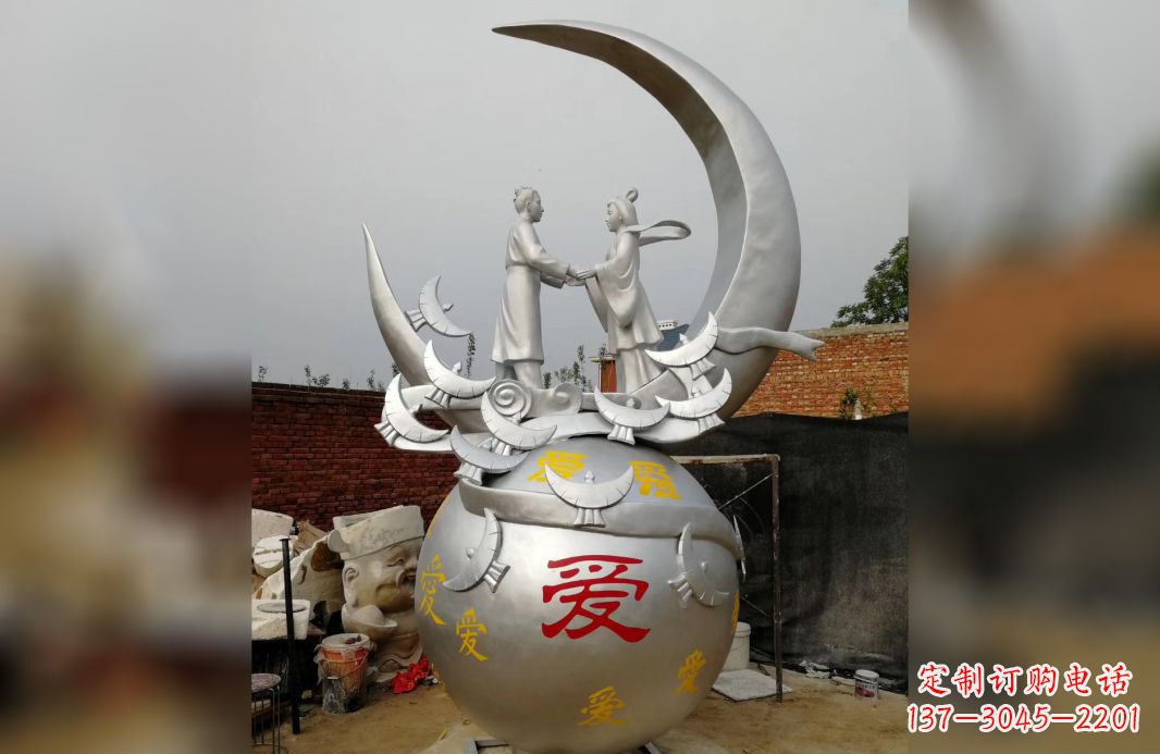 甘肃不锈钢牛郎织女雕塑爱情永存