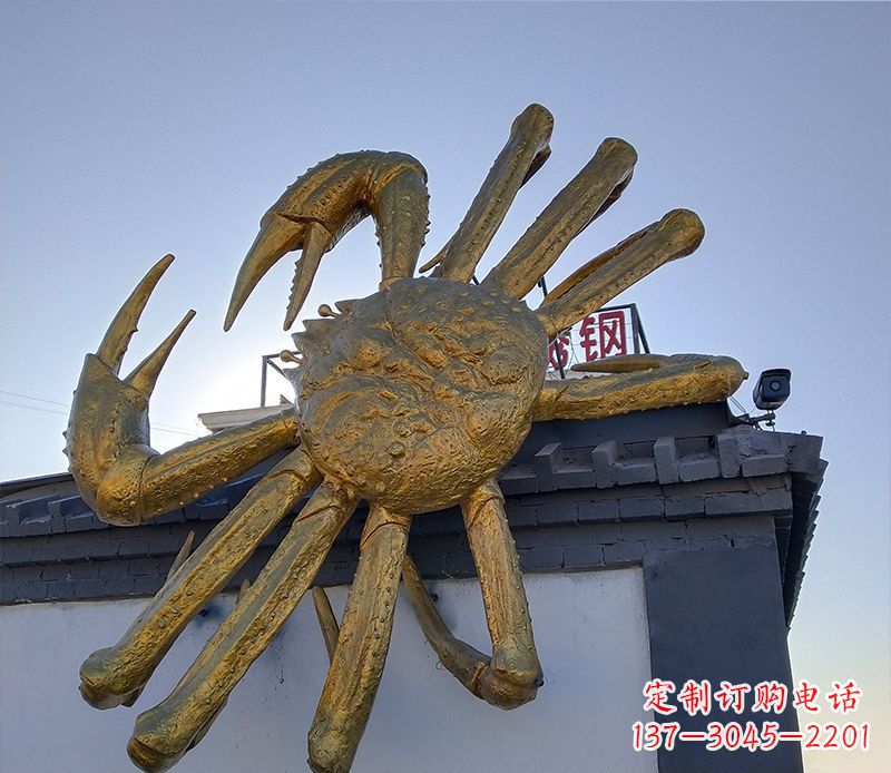 甘肃不锈钢螃蟹雕塑精美而又经久不衰