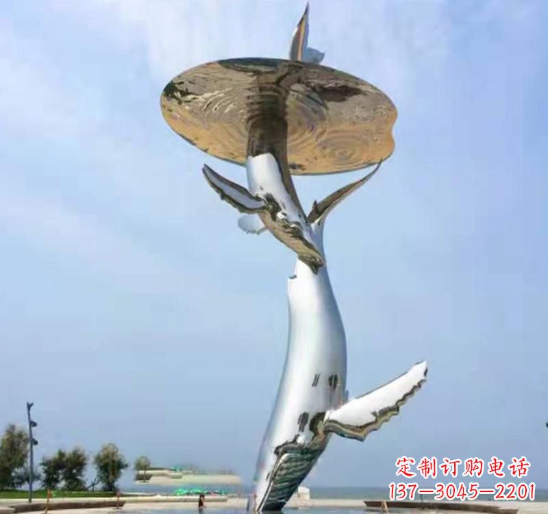 甘肃不锈钢海豚雕塑精美的艺术品