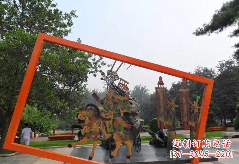 甘肃不锈钢皮影戏雕塑传承民间文化的艺术精粹