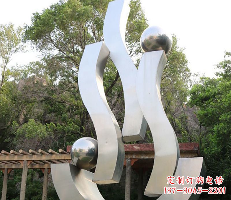 甘肃景观雕塑现代不锈钢飘带