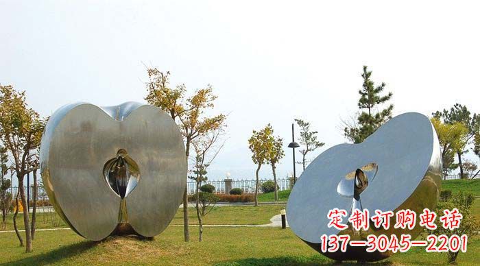 甘肃不锈钢苹果雕塑象征新生活的精神