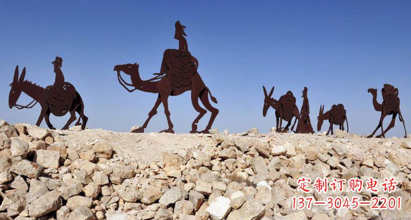 甘肃不锈钢骆驼雕塑传承古代传统