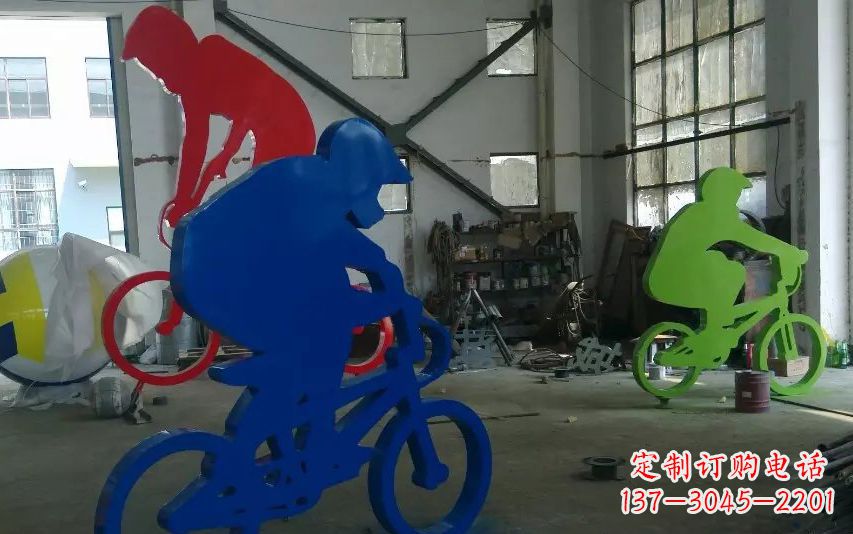 甘肃不锈钢骑自行车的运动雕塑