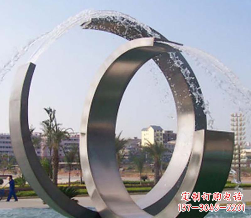 甘肃不锈钢情侣戒指雕塑象征爱情的永恒之物
