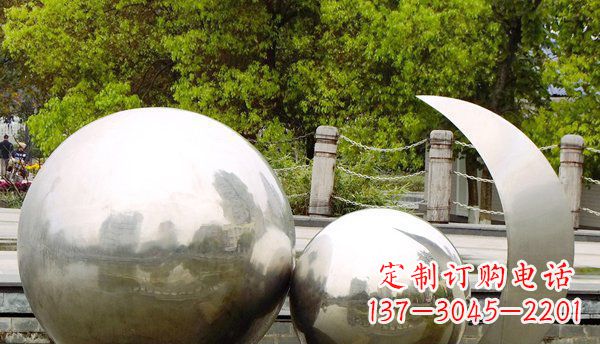甘肃不锈钢球形地球月亮雕塑精美的艺术之作