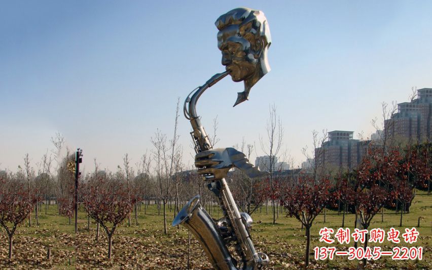 甘肃不锈钢萨克斯雕塑流动的美丽