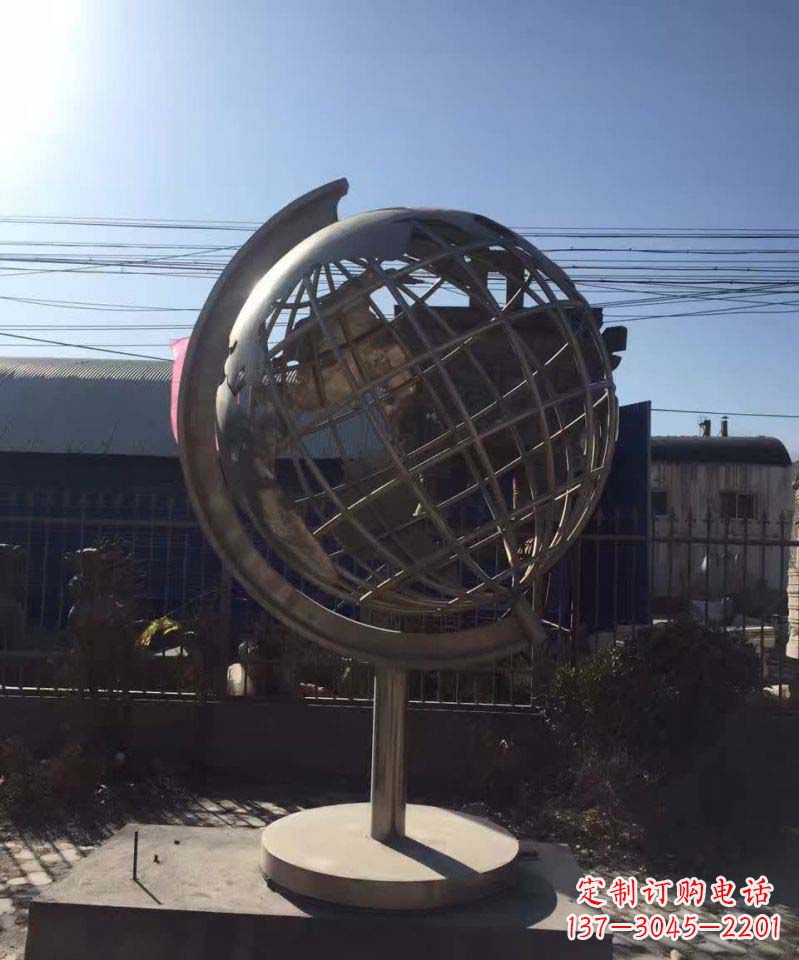 甘肃不锈钢地球仪雕塑精美装饰室内空间