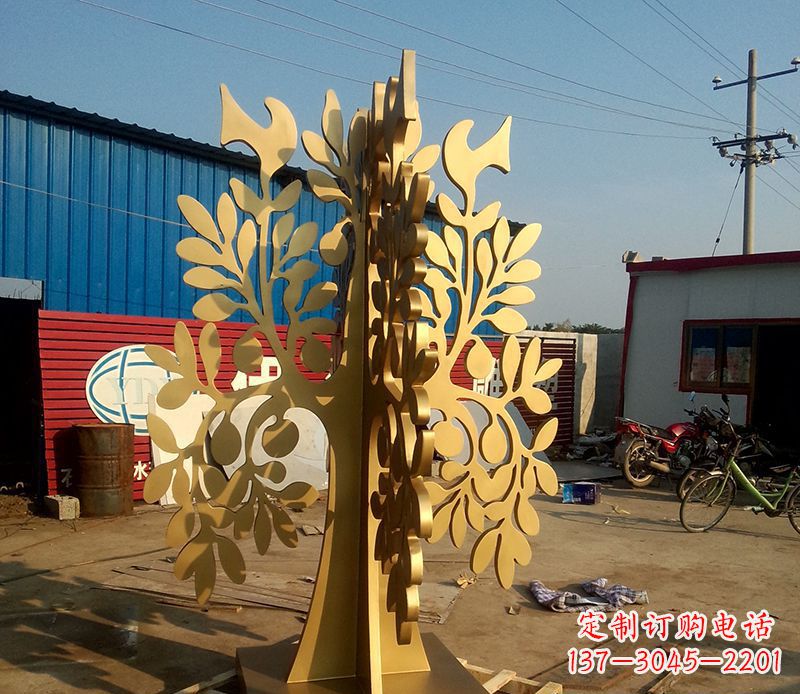 甘肃不锈钢树叶园林景观雕塑——美妙绝伦的艺术之作