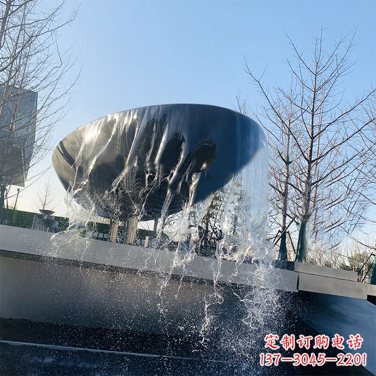 甘肃不锈钢水钵瀑布喷泉雕塑艺术与美感的完美结合