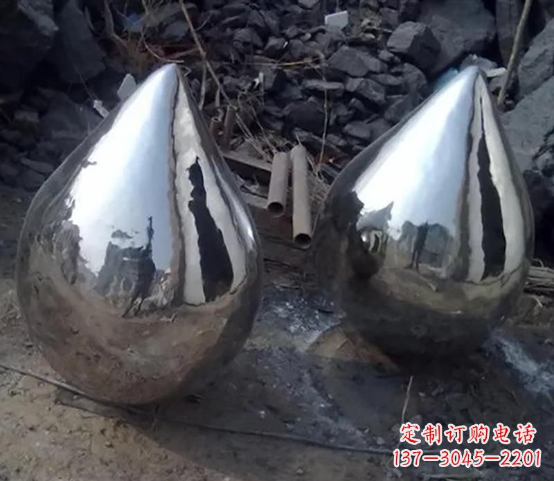 甘肃不锈钢水滴雕塑美丽绽放