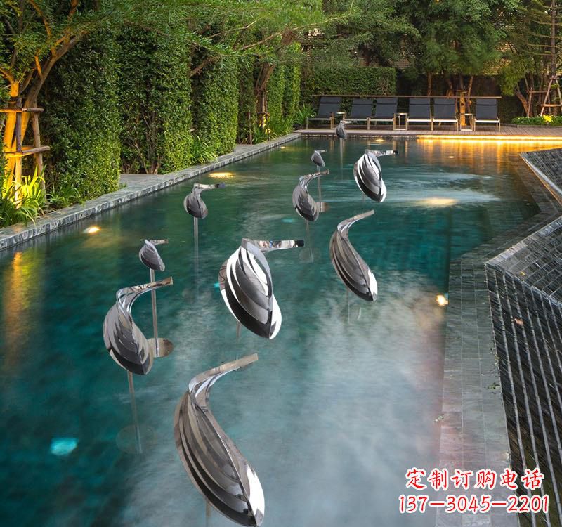 甘肃不锈钢动物雕塑——美丽的水景装置
