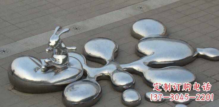 甘肃不锈钢兔子雕塑景观的美丽添彩
