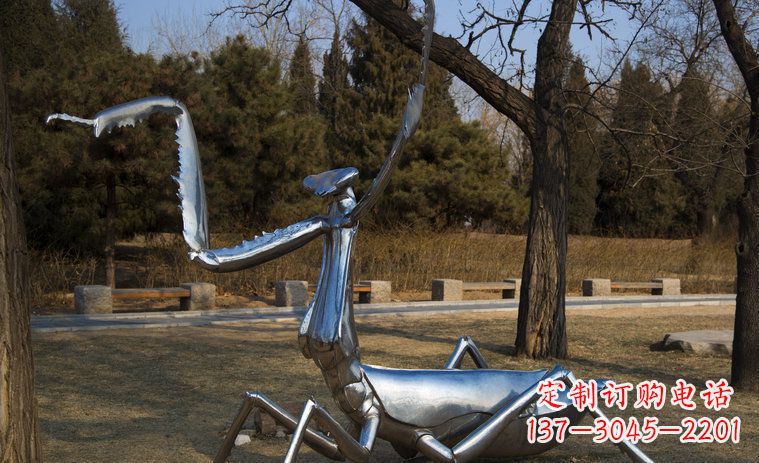 甘肃不锈钢螳螂园林景观雕塑创意缔造美景