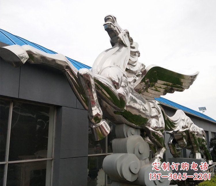甘肃不锈钢飞马城市雕塑展现城市精神