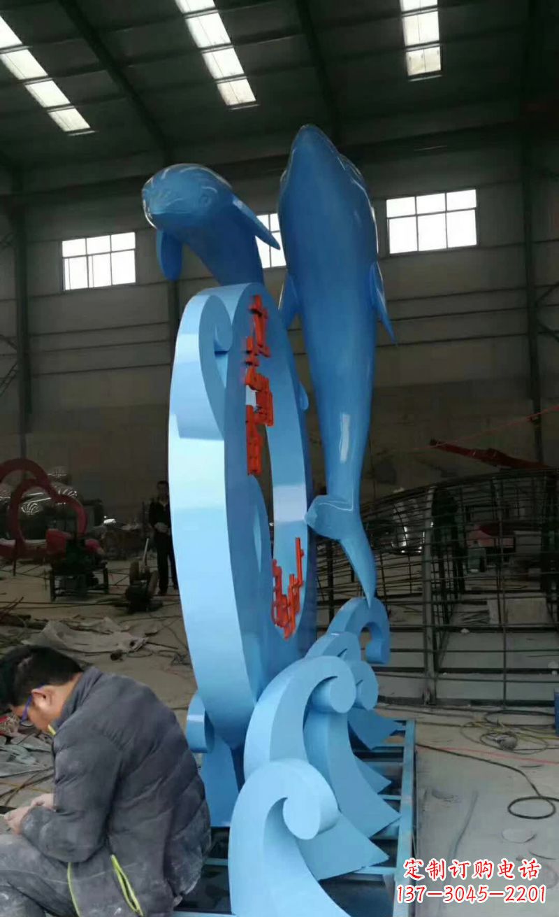 甘肃不锈钢海豚雕塑精致优雅的艺术品