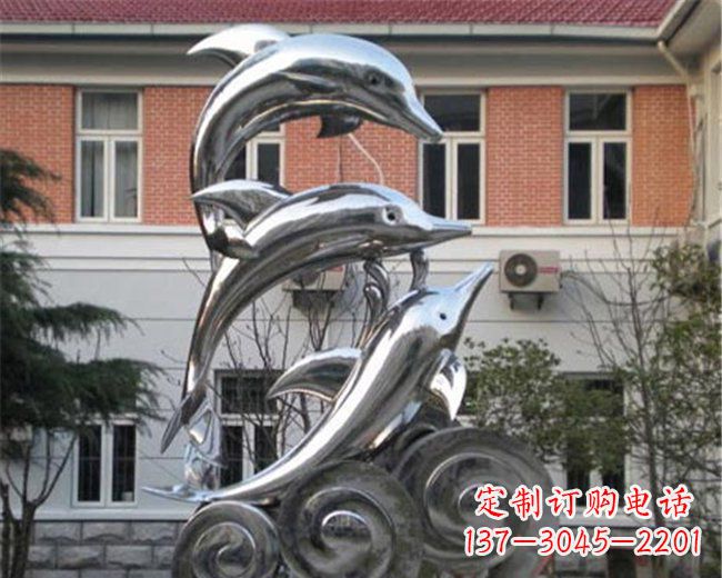 甘肃不锈钢海豚雕塑跳跃的海洋精灵