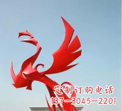 甘肃不锈钢铁艺凤凰雕塑美丽的象征