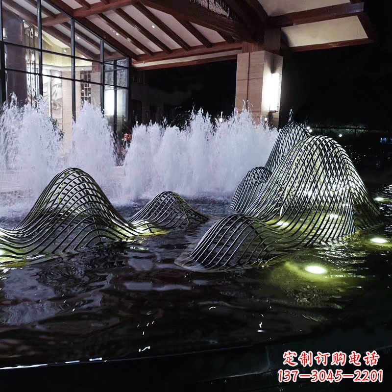 甘肃不锈钢铁艺水景假山精美雕塑艺术