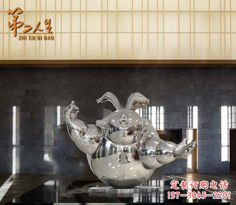 甘肃不锈钢兔子雕塑——精致雕刻的艺术品