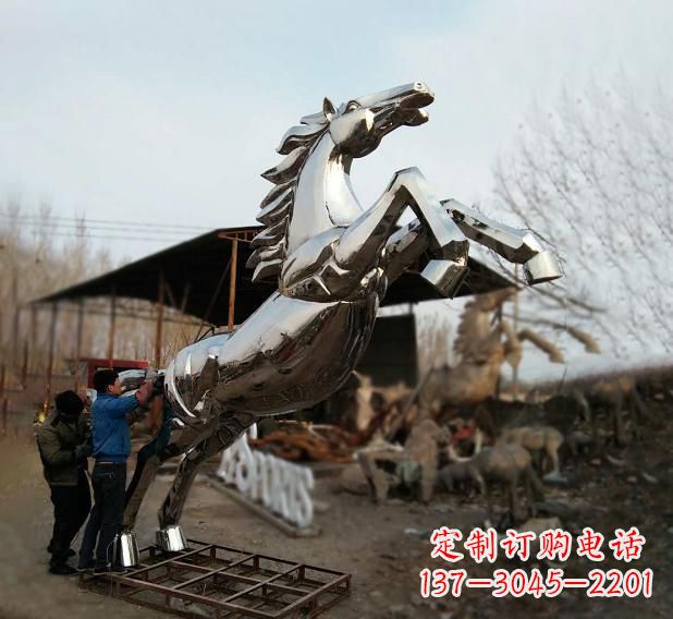 甘肃不锈钢现代动物马雕塑