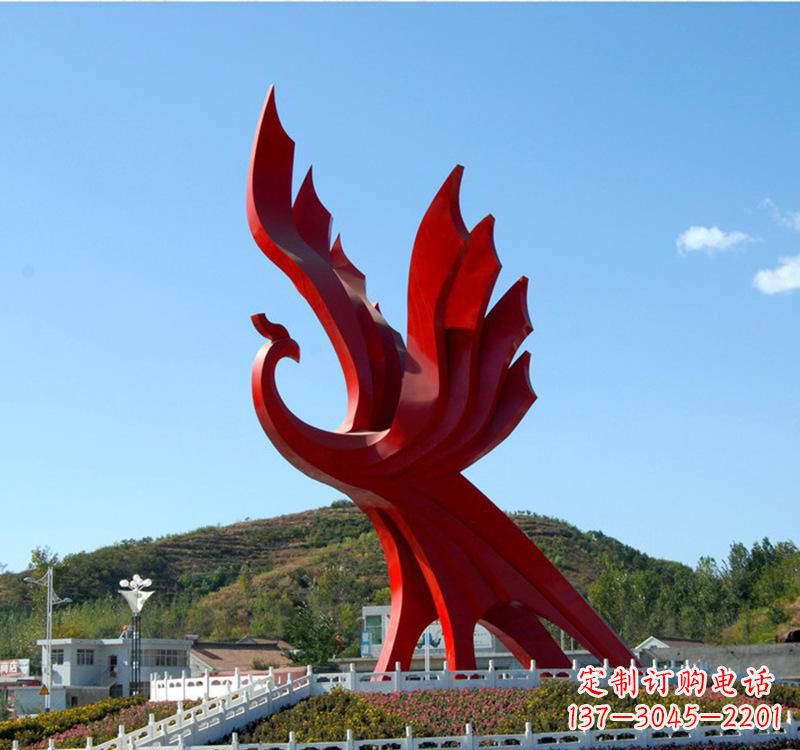 甘肃不锈钢现代凤凰雕塑——给都市带来灵动之美