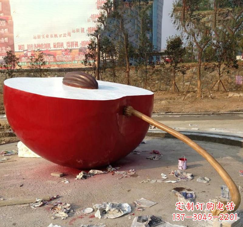 甘肃不锈钢苹果雕塑美丽与现代的融合