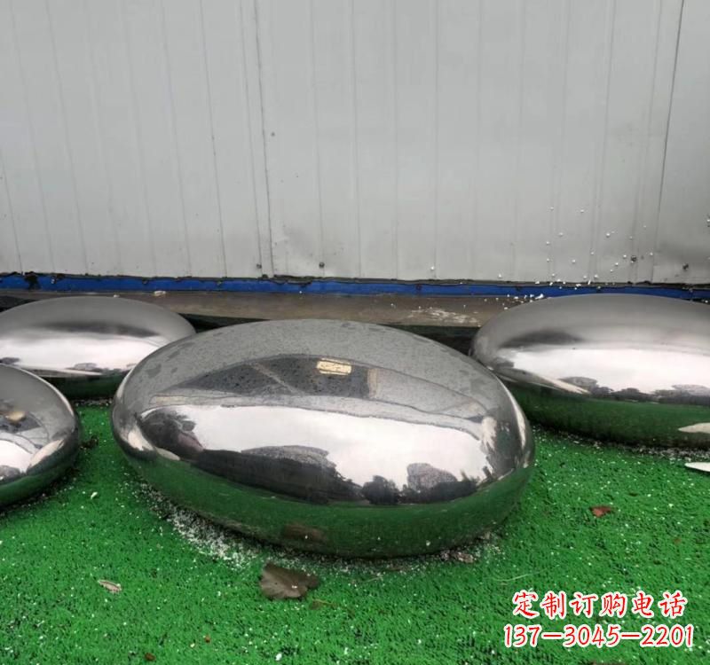 甘肃不锈钢现代艺术鹅卵石雕塑