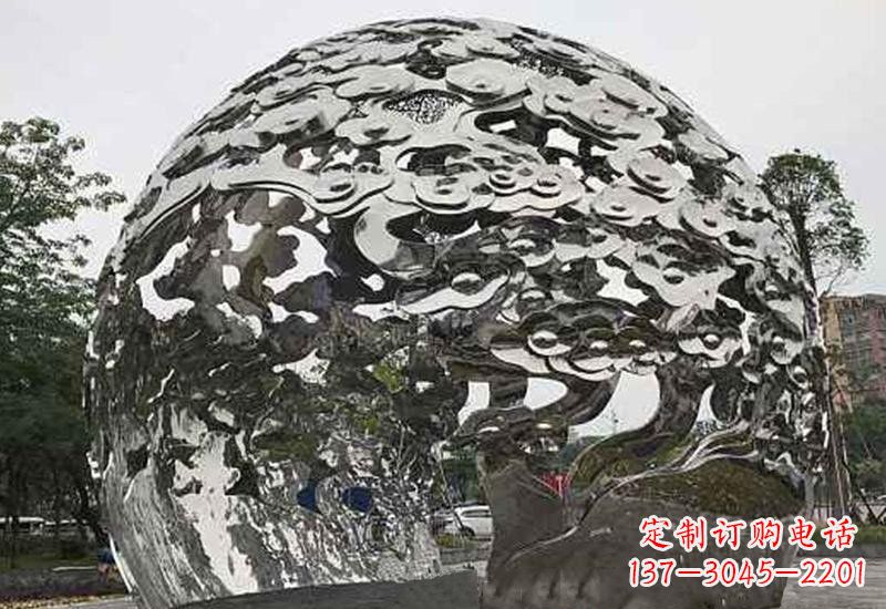 甘肃不锈钢祥云镂空球拱门雕塑