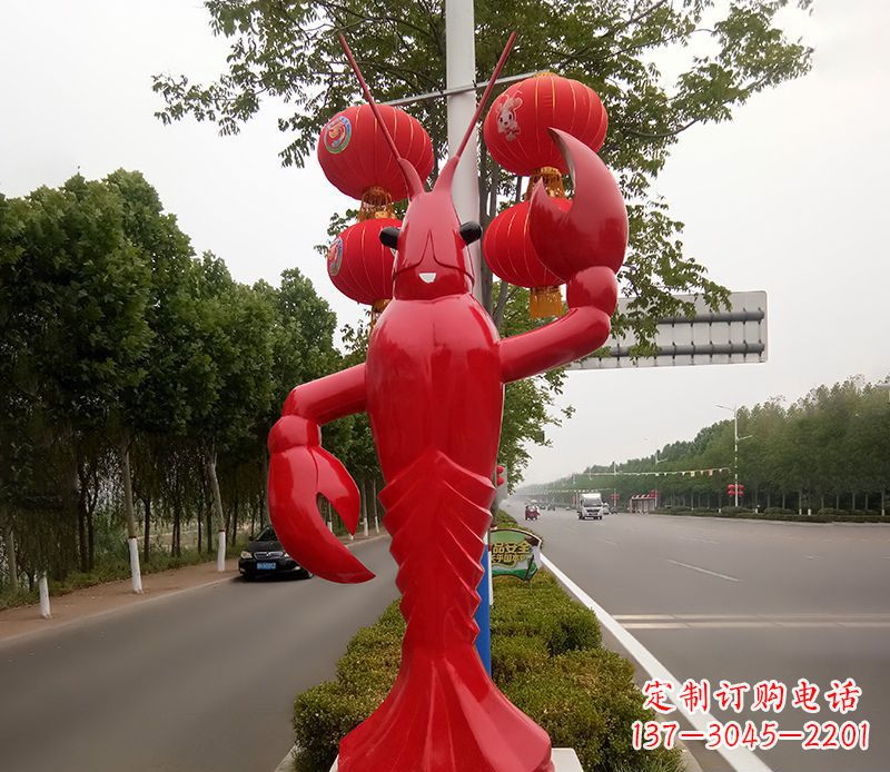 甘肃不锈钢小龙虾雕塑精美之灵