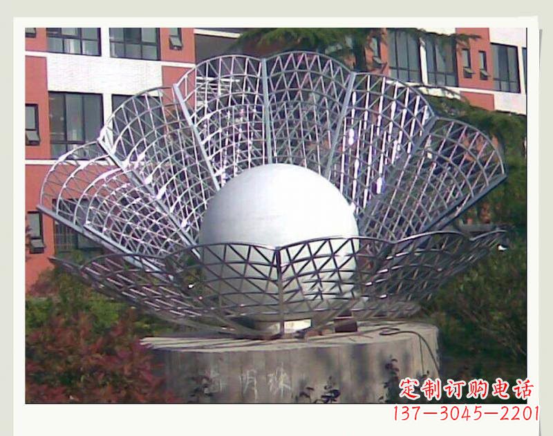 甘肃海洋精灵不锈钢贝壳雕塑