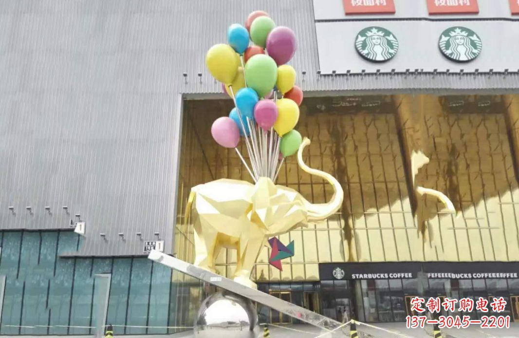 甘肃小象踩球不锈钢雕塑的魅力